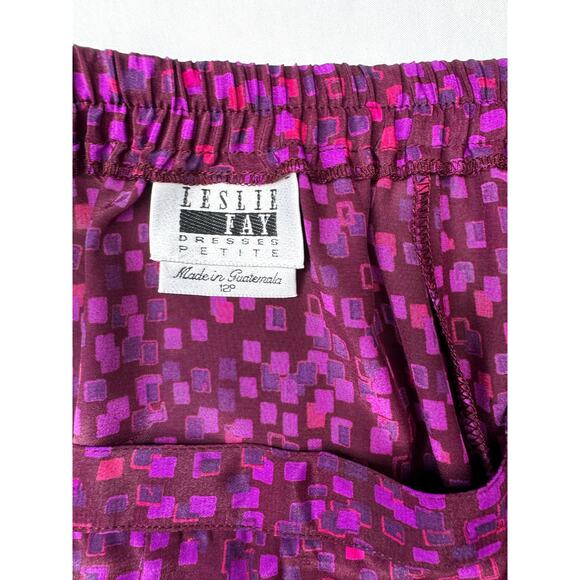Vintage Leslie Fay Plum Jewel Tone 3 Piece Skirt Set Size 12 Petite Secretary - Picture 3 of 13